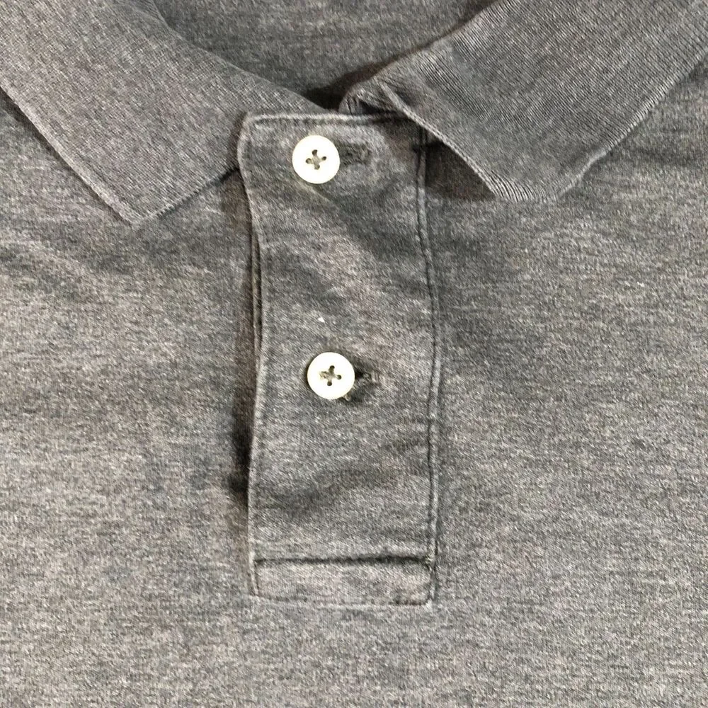 Polo Ralph Lauren Shirt Mens Large L Gray Jockey Golf Pony Logo Slit Dad Solid